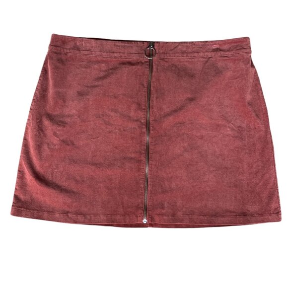Forever 21+ Dresses & Skirts - Forever 21+ Rust Corduroy Mini Skirt With Front Zipper 3X